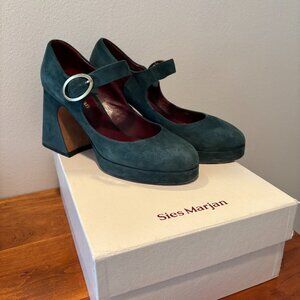 Sies Marjan Suede Mary Jane Pumps, Size 40